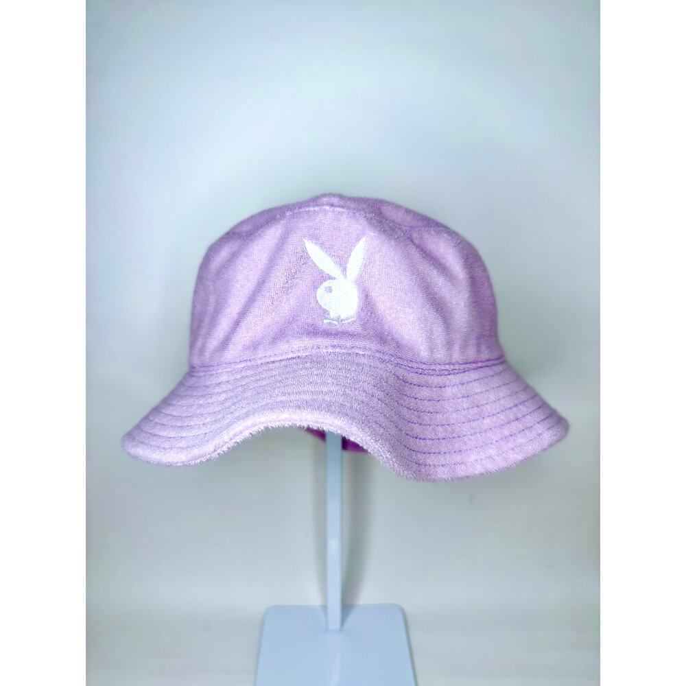 PLAYBOY Pink Bucket Hat with White Bunny Logo